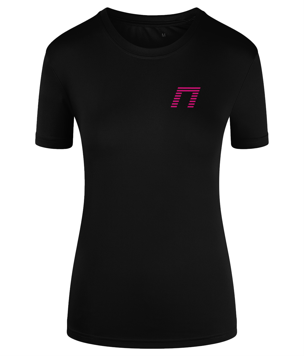 NEON Women's Fit TriDri Performance T-Shirt BLACK